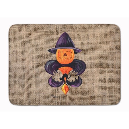 Micasa Halloween Pumpkin Bat Fleur De Lis Machine Washable Memory Foam Mat MI231195